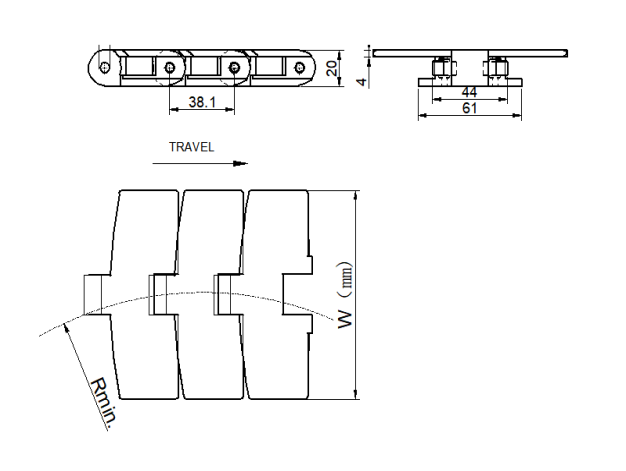 Case Conveyor Chains (RT114 Series) Specifications