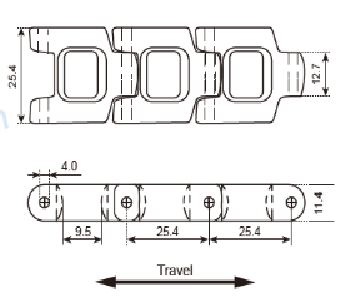 Case Conveyor Chains (1100P Series) Specifications